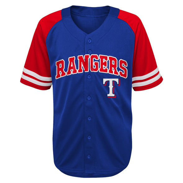 Outerstuff Kids MLB Texas Rangers Button Up Baseball Team Home Jersey