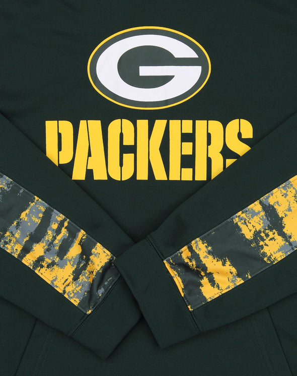 Zubaz NFL Men's Green Bay Packers  Hoodie w/ Oxide Sleeves