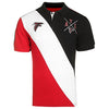 KLEW NFL Football Men's Atlanta Falcons Rugby Diagonal Stripe Polo Shirt