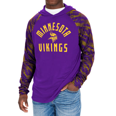 Zubaz NFL Men's Minnesota Vikings Viper Print Pullover Hooded Sweatshirt