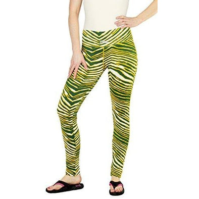 Zubaz NFL Women's Green Bay Packers Team Color Tiger Print Leggings Pants
