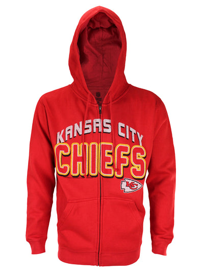 Kansas City Chiefs NFL Football Men's In The Pocket Full Zip Fleece Hoodie, Red