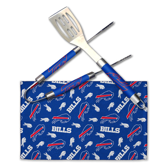Northwest NFL Buffalo Bills Scatter Print 3 Piece BBQ Grill Set
