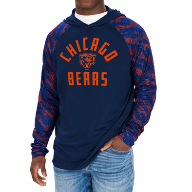 Zubaz NFL Men's Chicago Bears Viper Print Pullover Hooded Sweatshirt