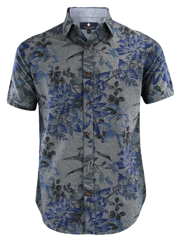 Argyle Culture Men's All Over Floral Shirt, Blueprint