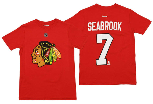 Reebok NHL Youth Chicago Blackhawks Brent Seabrook #7 Short Sleeve Player Tee