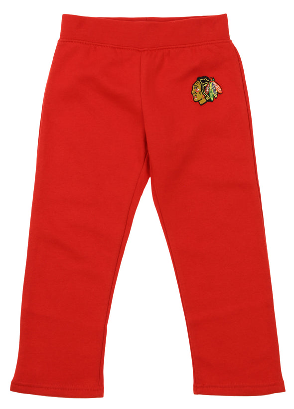 Old Time Hockey NHL Toddlers Chicago Blackhawks Fleece Pant, Red