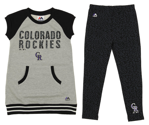 Outerstuff MLB Little Girls Colorado Rockies Cheer Loud Shirt & Leggings Set