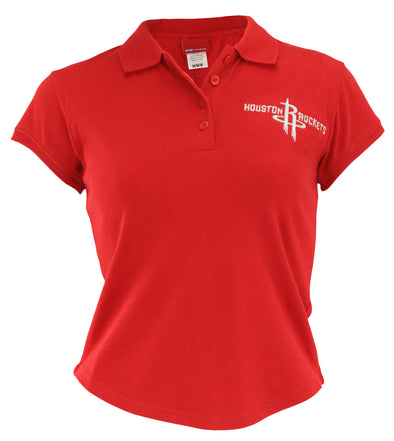 Reebok NBA Junior Women's Houston Rockets Cotton Polo Shirt, Red