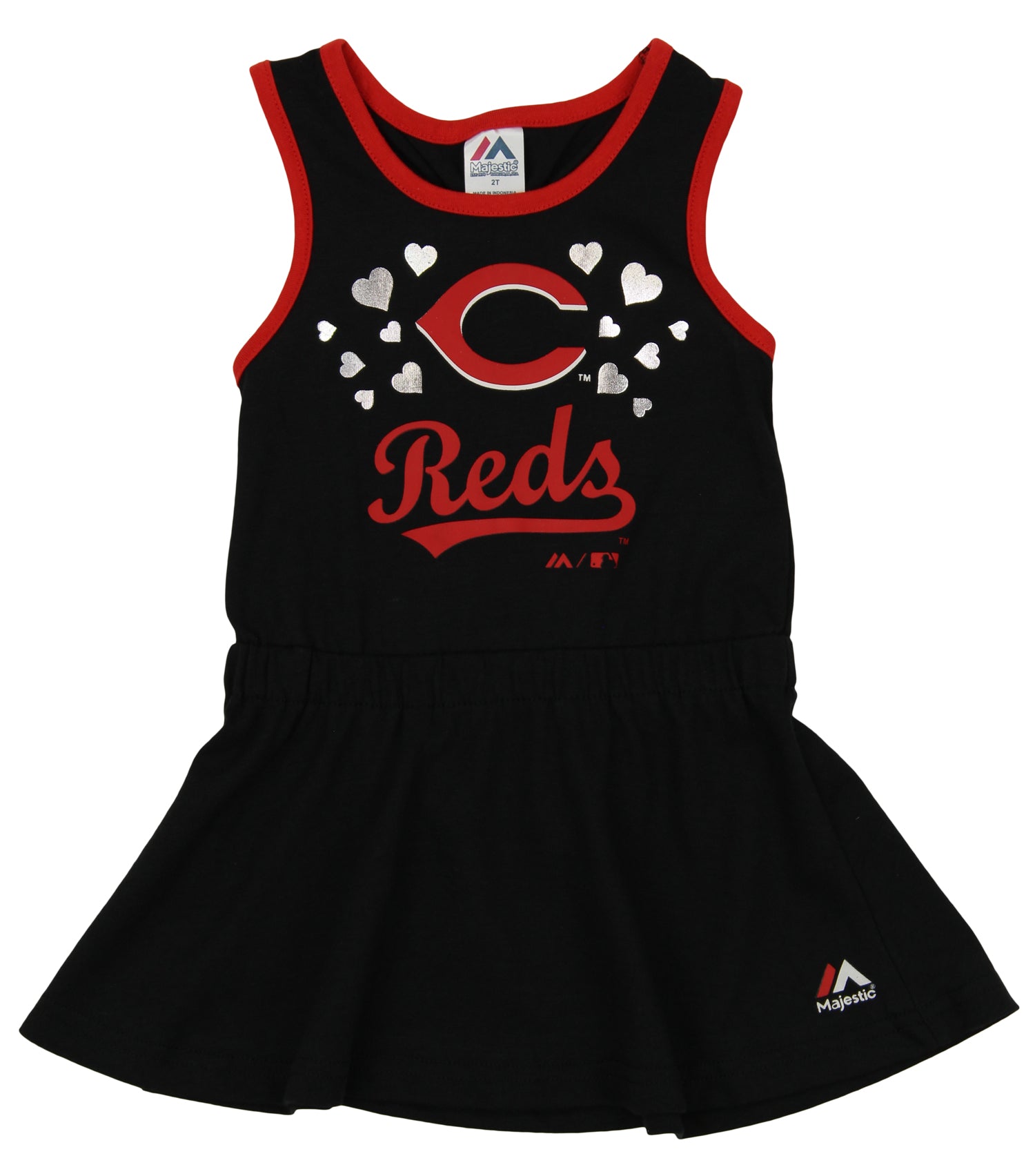 Majestic Cincinnati Reds Girls Toddler Black Criss Cross Tank Dress