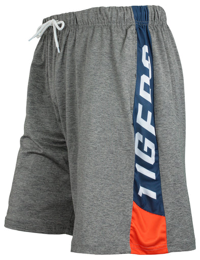 Zubaz MLB Men's Detroit Tigers Tonal Gray Space Dye W/Solid Stripe Short