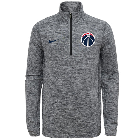 Nike NBA Youth Washington Wizards Space Dye Heathered Grey 1/4 Zip Element Pullover