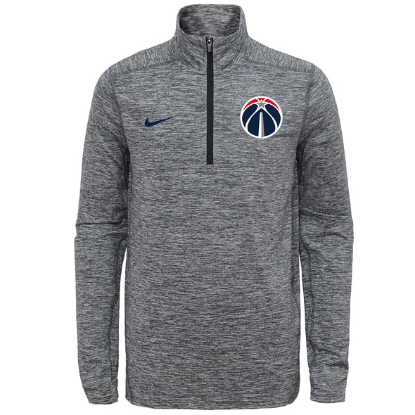 Nike NBA Youth Washington Wizards Space Dye Heathered Grey 1/4 Zip Element Pullover