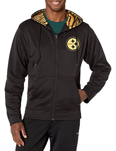 Zubaz NFL Men's Pittsburgh Steelers Team Full Zip Up Hoodie With