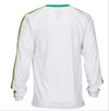 Umbro Men's Long Sleeve Logo Crew Neck Shirt, White/Jelly Bean