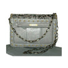 Malini Murjani Carla Crossbody Clutch Handbag Chain Purse - Gray
