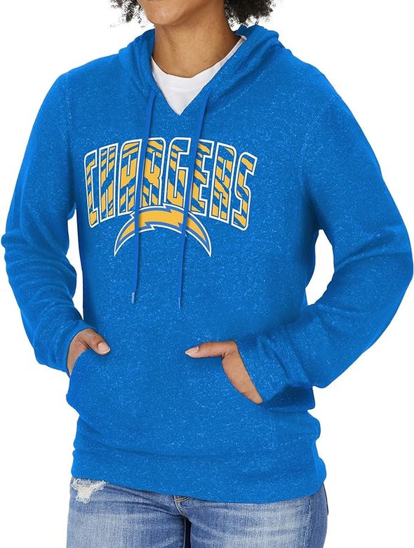 Zubaz NFL Women's Los Angeles Chargers Marled Soft Hoodie