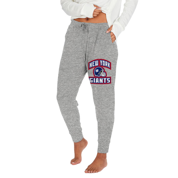 Zubaz NFL Women's New York Giants Marled Gray Soft Jogger