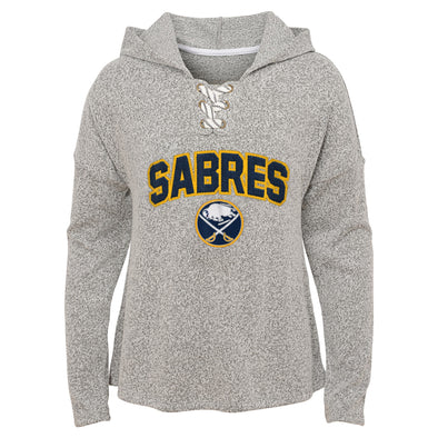 OuterStuff Buffalo Sabres NHL Girl's Youth (7-16) Eternal Play Hockey Hoodie, Grey