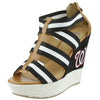 Cuce Shoes MLB Baseball Women's Washington Nationals The Rookie II Wedges Heels