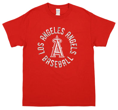 Zubaz MLB Men's Los Angeles Angels Circle Logo Cotton T-Shirt