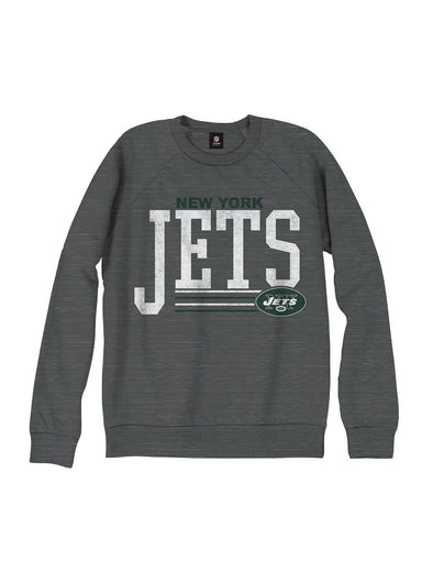 New York Jets NFL Men's Fundamentals French Terry Crew Sweatshirt, Gray