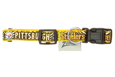 Zubaz X Pets First NFL Pittsburgh Steelers Team Adjustable Dog Collar