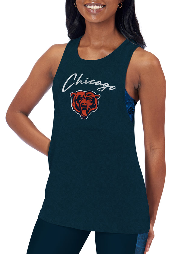 Certo By Northwest NFL Women's Chicago Bears Outline Tank Top, Navy