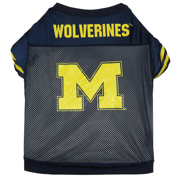 Sporty K-9 NCAA Michigan Wolverines Dog Jersey, Navy/Yellow