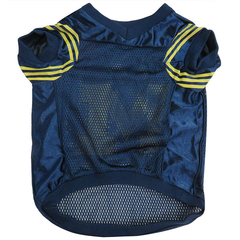 Sporty K-9 NCAA Michigan Wolverines Dog Jersey, Navy/Yellow