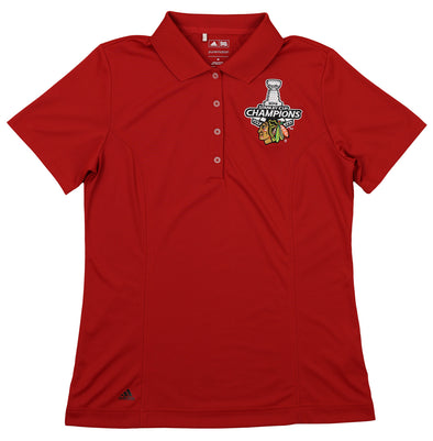 Adidas NHL Women's Chicago Blackhawks 2015 Stanley Cup Polo T-Shirt, Medium