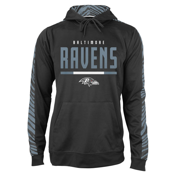 Zubaz NFL Men's Baltimore Ravens Hoodie w/ Oxide Zebra Sleeves