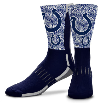 Zubaz X FBF NFL Adult Unisex Indianapolis Colts Phenom Curve Crew Socks