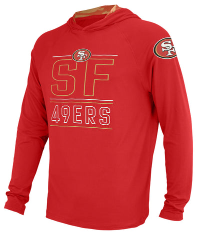 Zubaz NFL Men's San Francisco 49ers Team Color Active Hoodie With Camo Accents