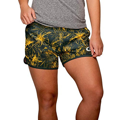 FOCO NFL Women's Green Bay Packers Tonal Floral Running Shorts
