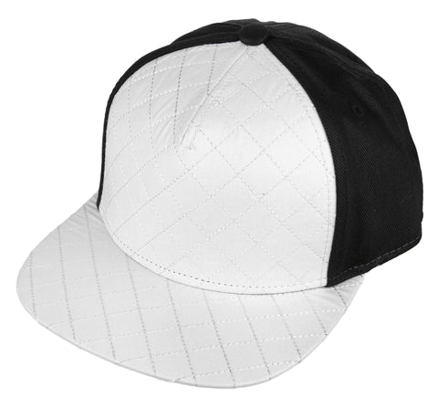 Flat Fitty Wiz Khalifa Quilted Cap Hat, White and Black
