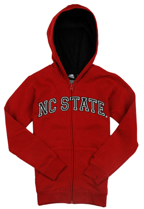 Adidas NCAA Youth North Carolina State Wolfpack Full Zip Hoodie - Red