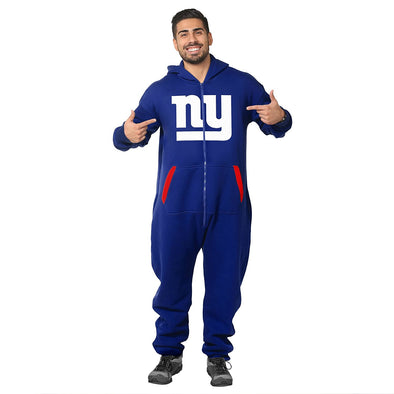 Forever Collectibles NFL Unisex New York Giants Logo Jumpsuit, Blue