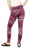 Zubaz MLB Women's Boston Red Sox Team Color Tiger Print Leggings Pants
