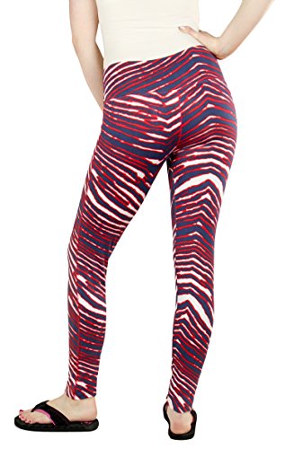 Zubaz MLB Women's Boston Red Sox Team Color Tiger Print Leggings Pants