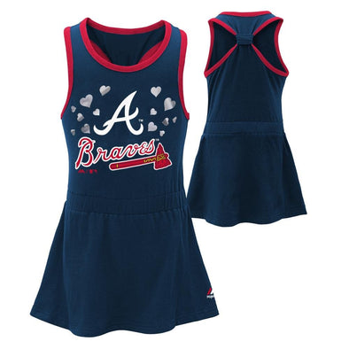 Outerstuff MLB Infant Girls Atlanta Braves Cris Cross Tank Dress