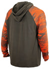 Zubaz NFL Men's Cleveland Browns Team Color Block 1/4 Zip Hoodie W/ Camo Lines