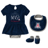 Outerstuff NCAA Infant Girls Arizona Wildcats MVP Creeper, Bib & Bootie Set