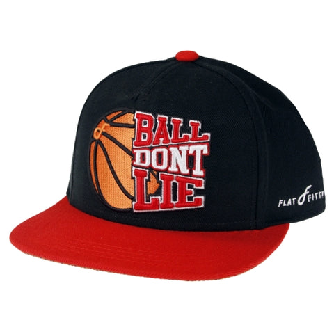 Flat Fitty Ball Don't Lie Snapback Cap Hat, Black / Red, One Size
