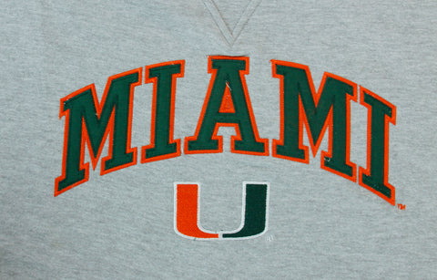 Genuine Stuff NCAA Men's University of Miami Hurricanes Crew Sweatshirt - Grey
