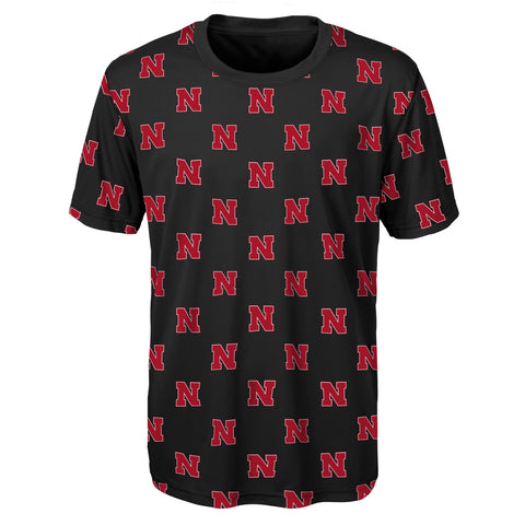 Outerstuff NCAA Youth Boys Nebraska Cornhuskers Repeat Logo T-Shirt