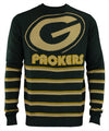 Forever Collectibles NFL Men's Green Bay Packers Retro Stripe Crew Neck Sweater