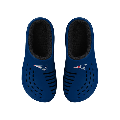 FOCO NFL Men's New England Patriots Sherpa Lined Big Logo Clogs