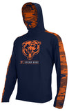 Zubaz NFL Men's Chicago Bears Team Color Block 1/4 Camo Lines Zip Hoodie