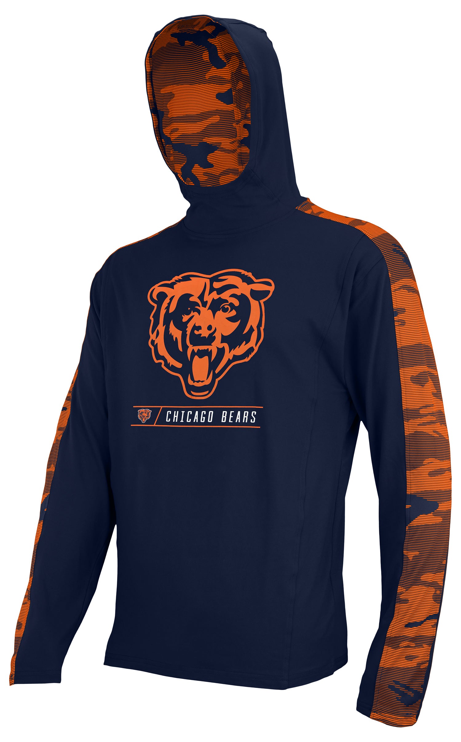 Zubaz NFL Men's Chicago Bears Team Full Zip Up Hoodie With Zebra